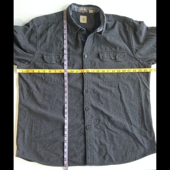 Dockers Thick Cotton Shirt Elbow Patches Flip Cuffs Gray - Great Condition - XL - Picture 9 of 9